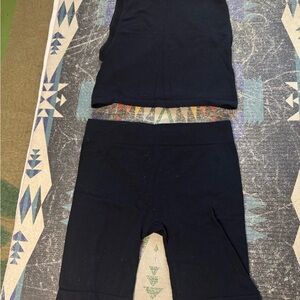 Free People Black Sports Bra and Shorts Set
